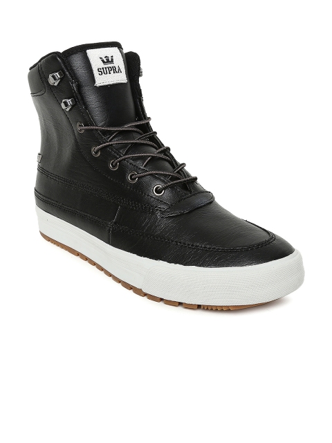 

Supra Men Black Solid OAKWOOD Leather Sneakers