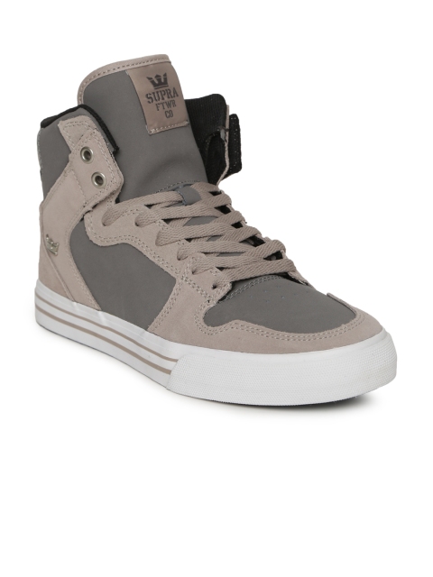 

Supra Men Beige Colourblocked VAIDER High-Top Sneakers