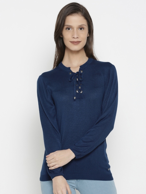 

Pepe Jeans Women Blue Solid Pullover Sweater