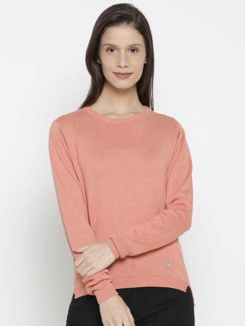 

Pepe Jeans Women Peach-Coloured Solid Pullover Sweater