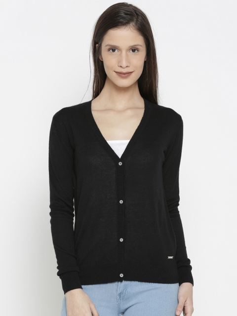 

Pepe Jeans Women Black Solid Cardigan Sweater