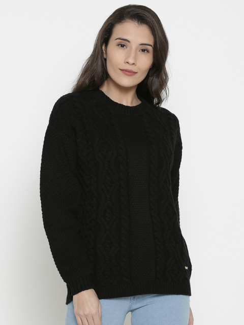 

Pepe Jeans Women Black Solid Pullover