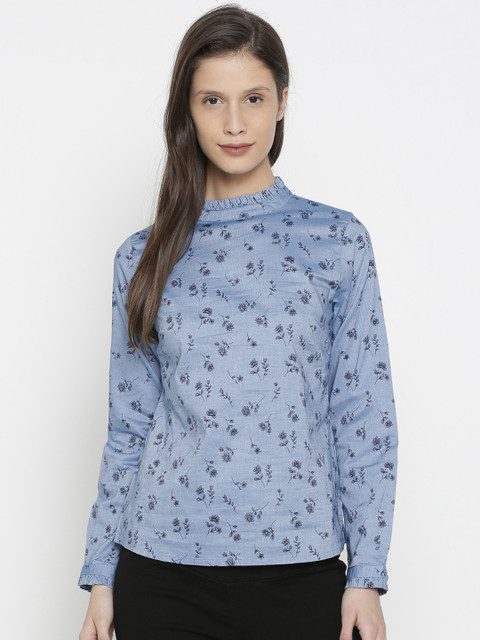 

Pepe Jeans Women Blue Floral Print Top