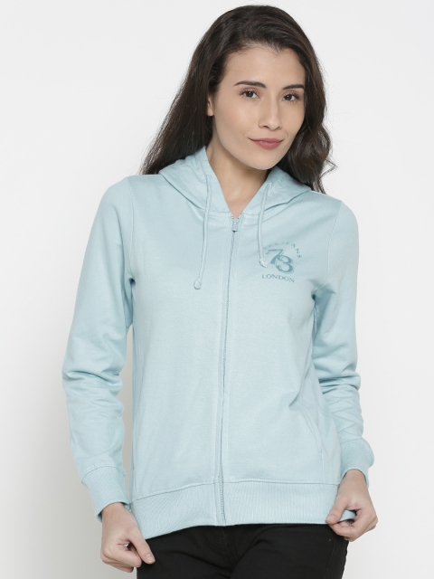 

Pepe Jeans Women Blue Solid Hooded Sweatshirt