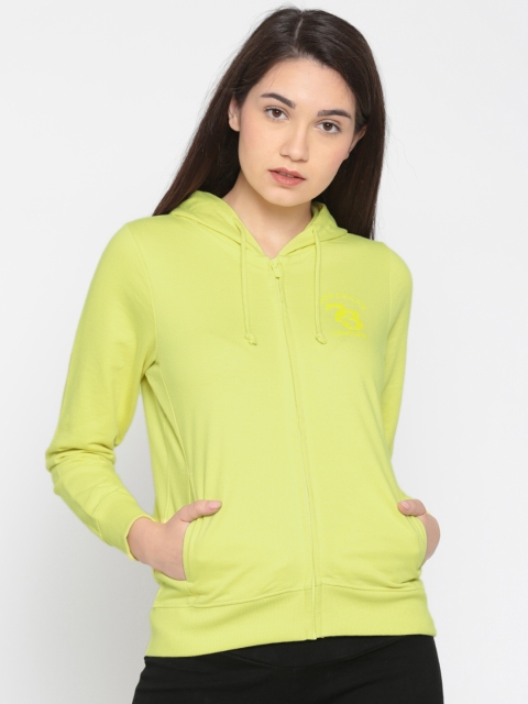 

Pepe Jeans Women Yellow Solid Hooded Sweatshirt