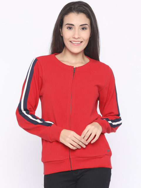 

Pepe Jeans Women Red Solid Sweatshirt