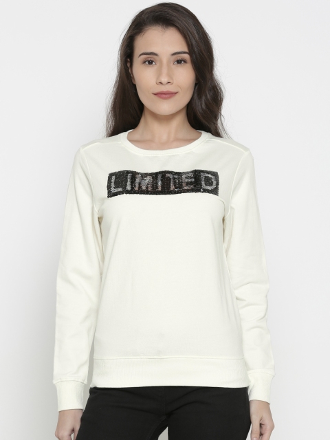 

Pepe Jeans Women Off-White Solid Sweatshirt