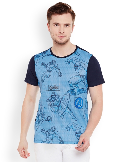 

Marvel by Wear Your Mind Men Navy Blue Printed Round Neck T-shirt