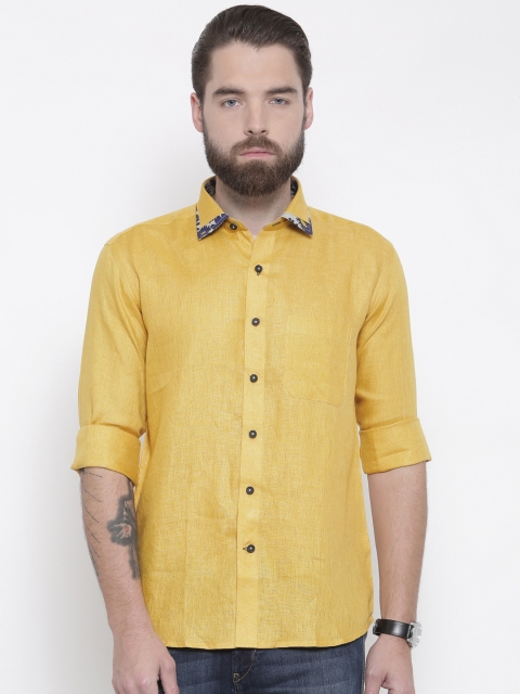 

Louis Park Men Mustard Tailored Fit Solid Casual Shirt