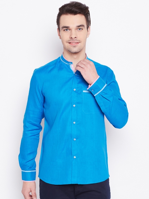 

Louis Park Men Blue Regular Fit Solid Casual Shirt