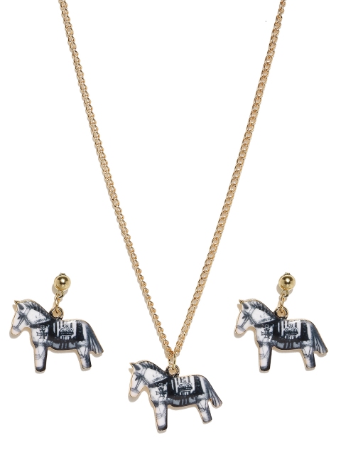 

lil' star by ayesha Girls Blue & Gold-Toned Jewellery Set
