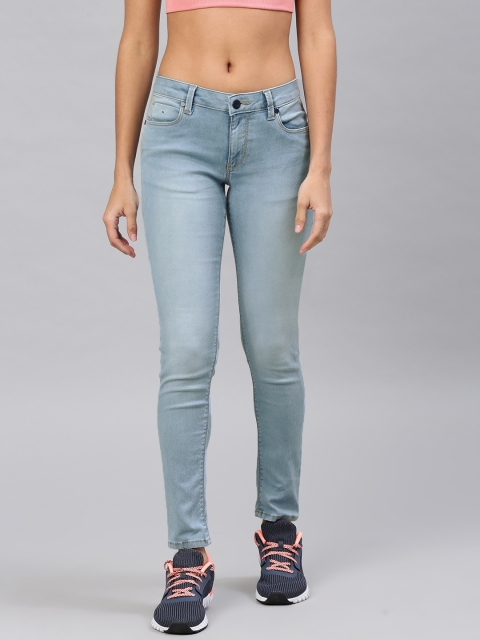 

HRX by Hrithik Roshan Women Blue Skinny Fit Mid-Rise Clean Look Stretchable Jeans