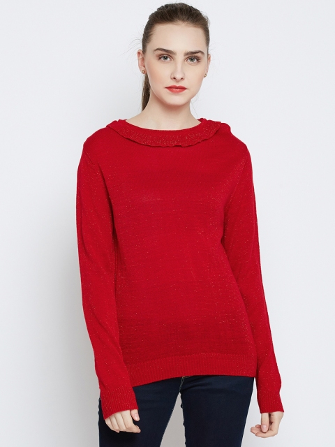 

Marie Claire Women Red Solid Pullover