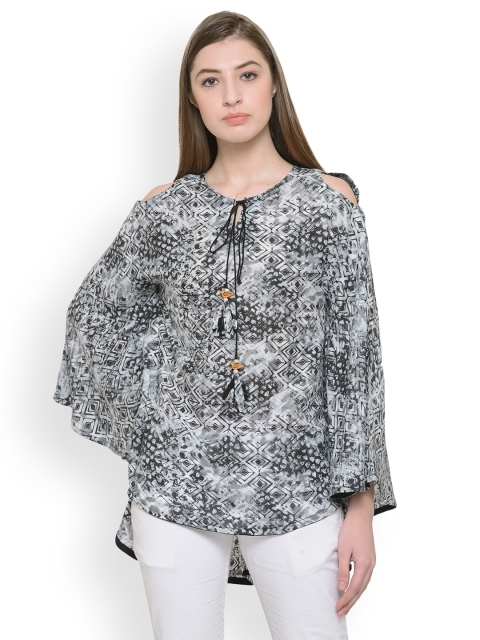 

Laabha Women Grey Printed Top