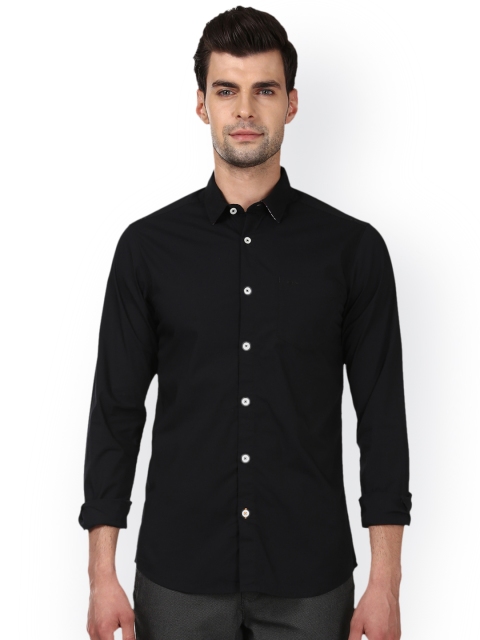 

ColorPlus Men Black Regular Fit Solid Casual Shirt