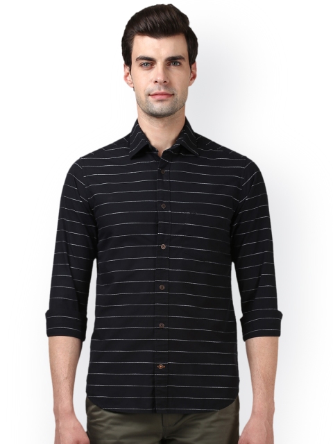 

ColorPlus Men Black Regular Fit Self Design Casual Shirt
