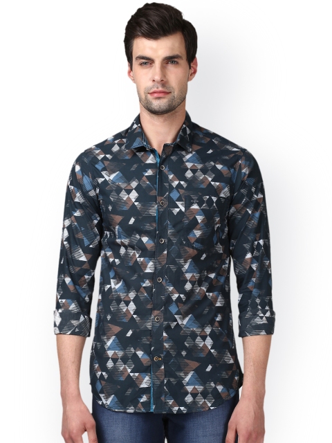 

ColorPlus Men Green & Multicoloured Regular Fit Printed Casual Shirt
