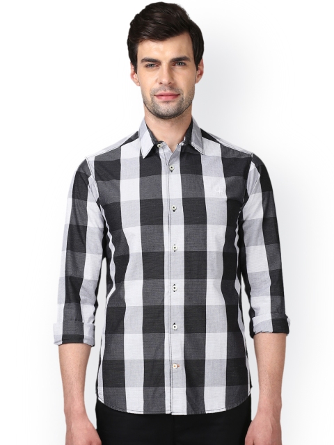 

ColorPlus Men Black & White Regular Fit Checked Casual Shirt
