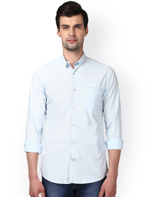 

ColorPlus Men Blue Regular Fit Self Design Casual Shirt