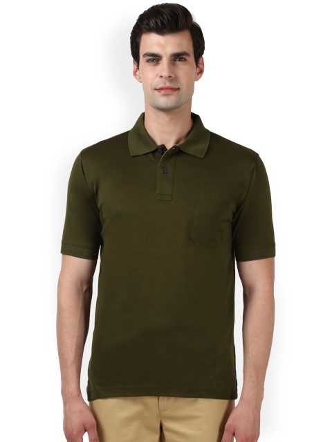 

ColorPlus Men Green Solid Polo Collar T-shirt