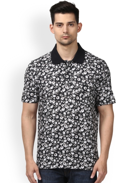 

ColorPlus Men Black Printed Polo Collar T-shirt