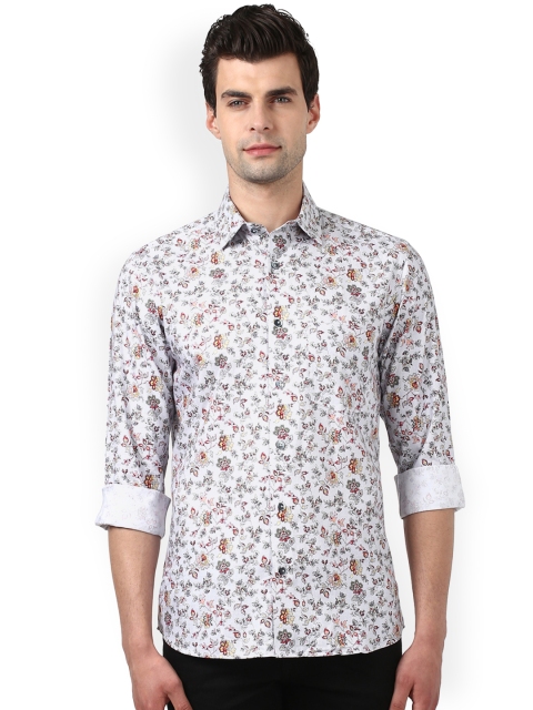 

ColorPlus Men Grey Tailored Fit Printed Casual Shirt