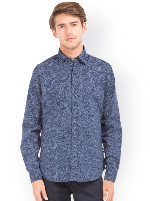 

Nautica Men Blue Slim Fit Printed Casual Shirt