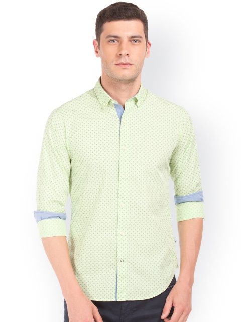 

Nautica Men Green Regular Fit Printed Casual Shirt