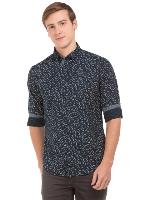 

Nautica Men Navy Blue Slim Fit Printed Casual Shirt