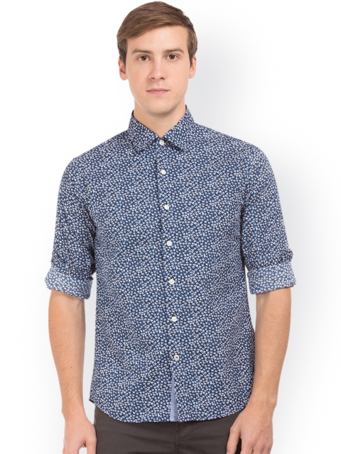 

Nautica Men Blue Slim Fit Printed Casual Shirt