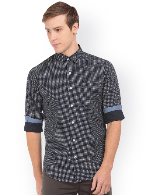 

Nautica Men Navy Blue & White Slim Fit Printed Casual Shirt