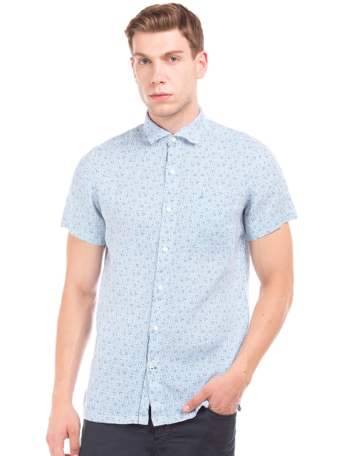 

Nautica Men Blue Regular Fit Printed Casual Shirt