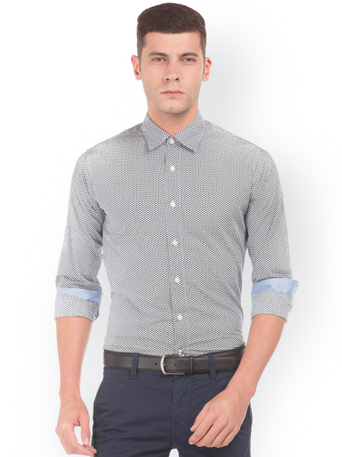 

Nautica Men Blue Regular Fit Printed Casual Shirt