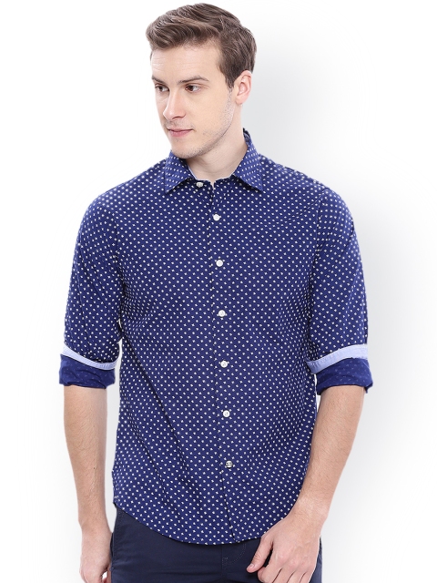 

Nautica Men Blue & White Regular Fit Geometric Printed Casual Shirt