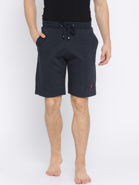 

U.S. Polo Assn. Men Navy Blue Solid Lounge Shorts