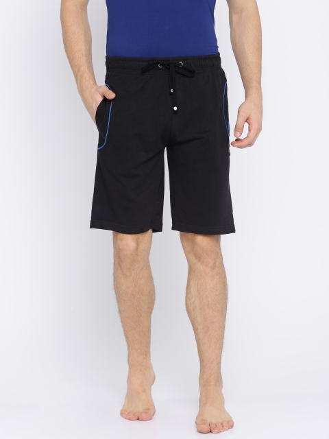 

U.S. Polo Assn. Men Black Solid Lounge Shorts