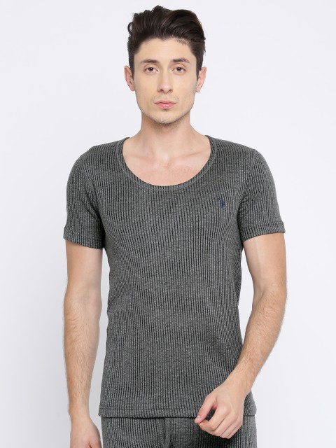 

U.S. Polo Assn. Men Grey Striped Thermal T-shirt I618-031