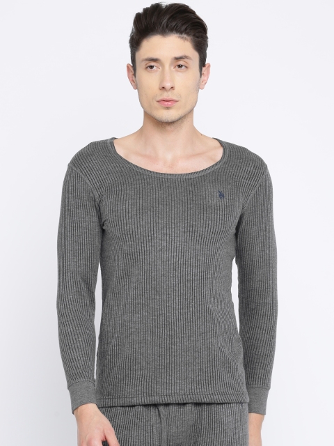 

U.S. Polo Assn. Men Grey Striped Thermal T-shirt I619-031-PL