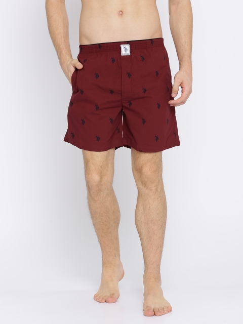 

U.S. Polo Assn. Maroon Printed Pure Cotton Boxers I021-240-P1