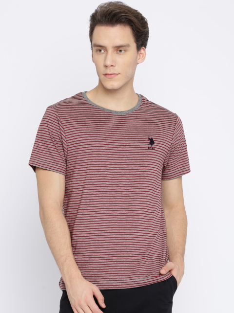 

U.S. Polo Assn. Men Grey & Red Striped Lounge T-shirt I609-125-ST