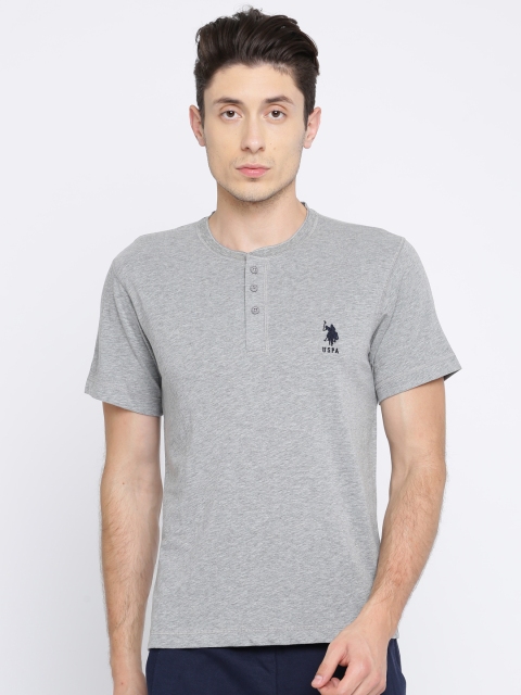 

U.S. Polo Assn. Grey Melange Henley Lounge T-shirt I610-010-PL