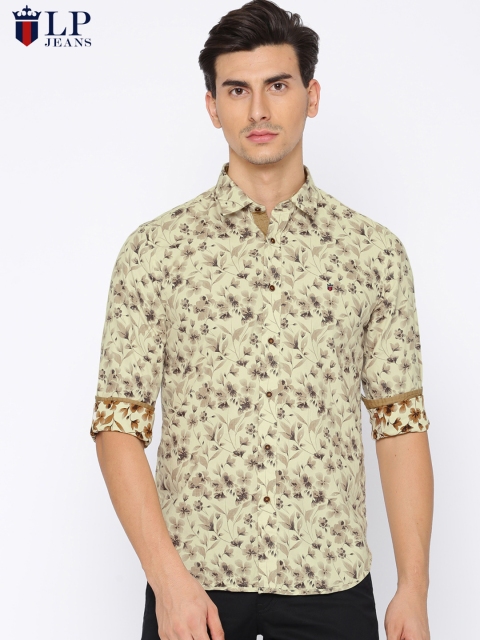 

Louis Philippe Jeans Men Beige Union Slim Fit Printed Casual Shirt