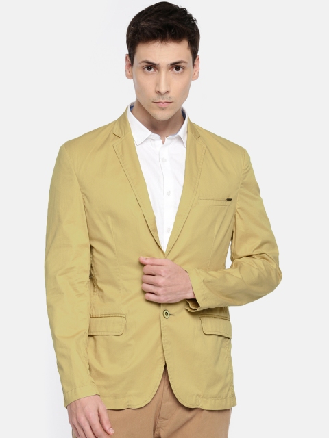 

Park Avenue Beige Single-Breasted Slim Fit Casual Blazer