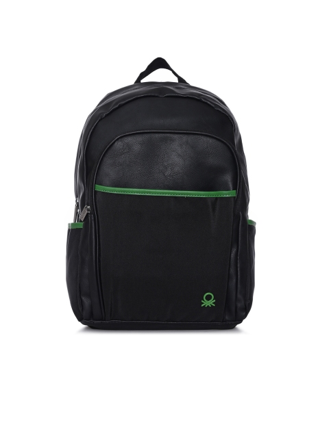 

United Colors of Benetton Men Black Solid Backpack