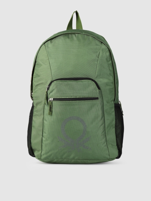 

United Colors of Benetton Men Green Brand Logo Backpack