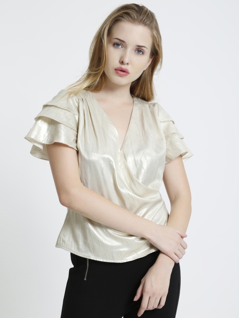 

COVER STORY Women Gold-Toned Solid Top