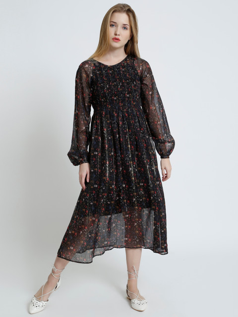 

COVER STORY Women Black Printed Maxi Dress