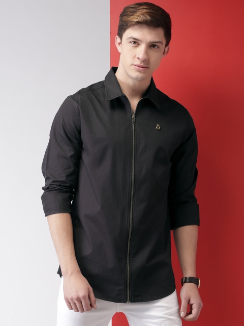 

Mast & Harbour Men Black Slim Fit Solid Casual Shirt