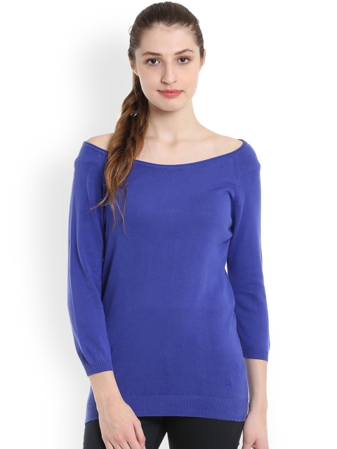 

United Colors of Benetton Women Blue Solid Top