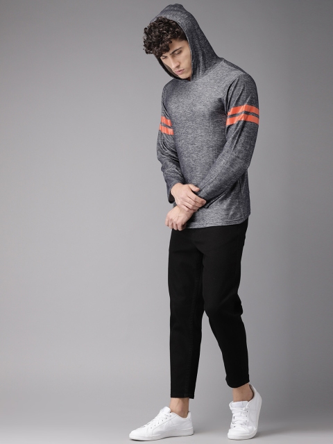 

Moda Rapido Men Navy Solid Hood T-shirt, Navy blue